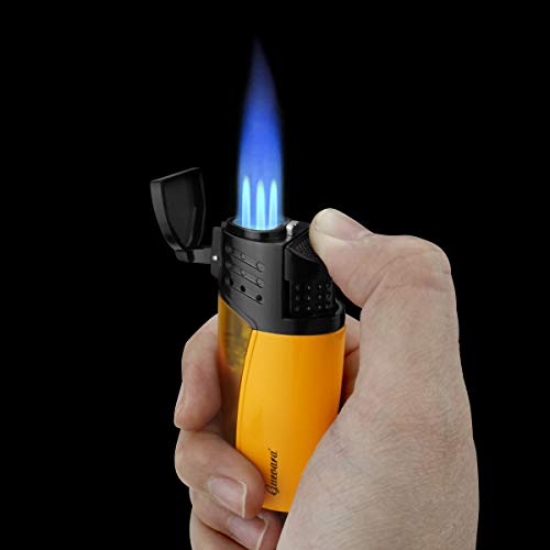 Cigar Torch Lighters 3 Jet Strong Flame Butane Refillbale Windproof High Quality Lighter with Punch [Gas Not Include] - Thumbnail 2