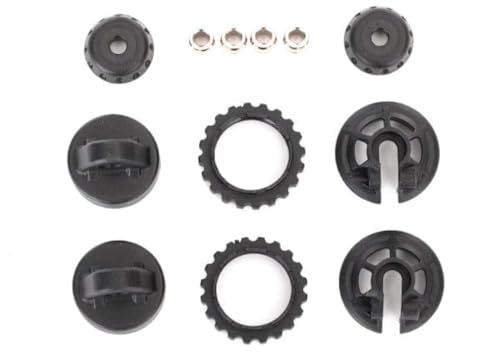 Traxxas 7468X GTR Shock Caps and Spring Retainers, Black