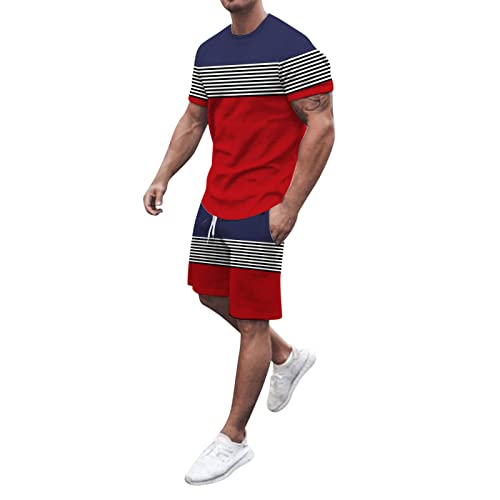 Men's Short Sleeve T-Shirt And Shorts Set 2021 Sportswear 2 Piece Tracksuit Summer Outfits Mens Sweat Suits Pant Shirt#Aaltg0308- *196-St Patricks Day #TOP23