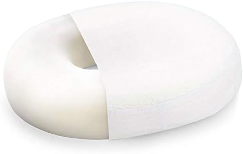 DMI Seat Cushion Donut Pillow and Chair Pillow for Tailbone Pain Relief, Hemorrhoids, Prostate, Pregnancy, Post Natal, Pressure Relief and Surgery, 16 x 13 x 3, White