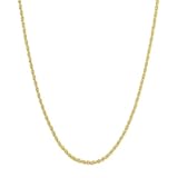 GOLDPAR 14k Yellow Gold Real Solid Rope Chain 1.5mm Necklace for Women and Men Jewelry with Lobster Clasp - 20'