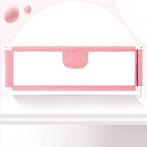 HUOLE Sponda Da Letto Pieghevole Barriera Letto per bambini, Sollevamento Verticale, Sponda letto anti caduta con rete ariosa, Facile da montare,1,8 m-rosa