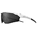 ROKA SR-1 Advanced Sports Performance Ultra Light Weight Semi-Rimless Sunglasses - Gloss White Frame - Dark Carbon Lens