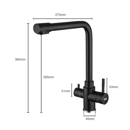 Mitigeur cuisine noir brossé avec robinet eau épurée orientable