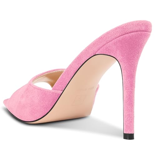 Image of TNYNFBEB Womens Stiletto High Heel Pointed Open Toe Sandals Mules Shoes Slingback Slip-on Prom Party Dress Summer 3.9 Inches Heels