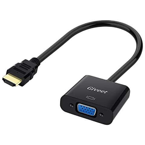 HDMI to VGA Adapter with Audio, Giveet Gold-Plated 1080P HDMI Male to VGA Female Video Converter for Computer, Desktop, Laptop, PC, Monitor, Projector, HDTV, Chromebook, Roku, Xbox, PS4, Mac Mini Cover