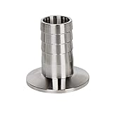 Das elektromagnetische Ventil Sanitär 50mm Lange Hose Barb-Adapter 3/4" (19 mm) Gummischlauch Barb X 1.5in. (50,5 mm) Tri Clamp SS304 Edelstahl Industriebedarf