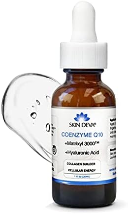 SKIN DEVA 1 fl oz COENZYME Q10 Anti Aging Serum Formula with Matrixyl 3000 and Hyaluronic Acid Serum Facial Serums, Anti Wrinkle Serum which Stimulates Collagen and Elastin Production