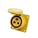 Waterproof Industrial and Socket Concealed Surface-Mounted Connector 3-pin 16A-4h Aviation Explosion-Proof Male and Female Yellow 110V(3 pin 16A Plug)