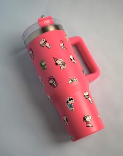 Image of 1200ML Stainless Steel Tumbler Hot and Cold with Handle and Lid and 2 Straws, Double Insulated Cup Leak Proof Mug Cupholder for Gym, Travelling (hot Pink)