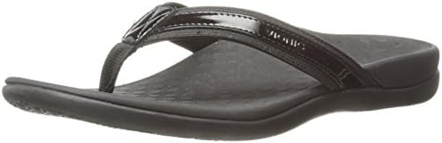 Vionic Tide II - Women's Leather Orthotic Sandals - Orthaheel Black - 9 Medium