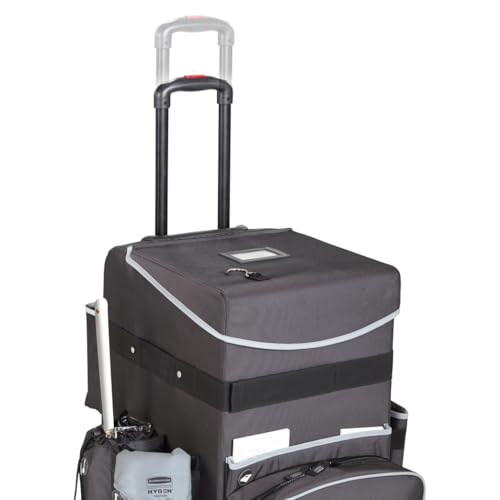 Image of Rubbermaid Commercial Products Executive Quick Carts, Mobile /Travel Office Cart, Small, Dark Gray, for Housekeeper /Sales Rep /Medical Professionals /Home Healthcare /Teachers