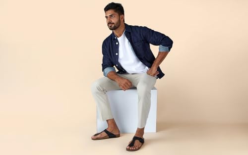 Image of Neeman's Cork Thong Sandals | Sandals for Men | Stylish & Fashionable | Lightweight Comfortable Durable | Slip On Adjustable Strap Sandals for Men | Everday Comfort Chappal (Tan, UK10)