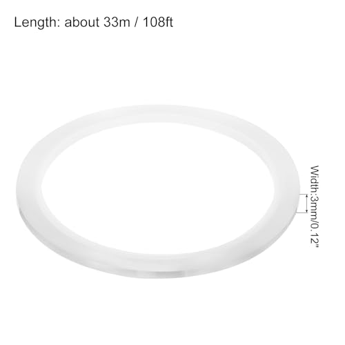 Image of uxcell Clear Heat Tape, 1 Roll 3mmx33m 108ft High Temperature Heat Resistant Tape for Sublimation,Heat Vinyl Press,Heat Transfer, Circuit Board, No Residue
