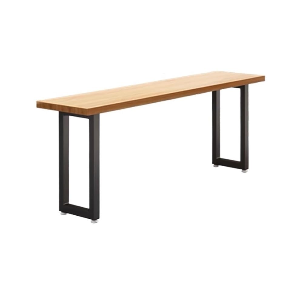 Table de Bar Table de Bar Basse Industrielle avec Cadre en métal, Table Salle à Manger Cuisine étroite et Longue usages Multiples(200 * 40 * 75cm)