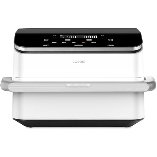 COSORI Luftfritteuse 10 Liter 7 in 1 Dual Blaze TwinFry mit Doppelkorb 5L & 5L und abnehmbarem Trenner 2800 W Air Fryer WiFi mit Doppelwiderstand 40-240 70 Online-Rezepte Weiß
