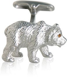 Gemelos de oso con cristales tono plata en caja regalo miniatura 3