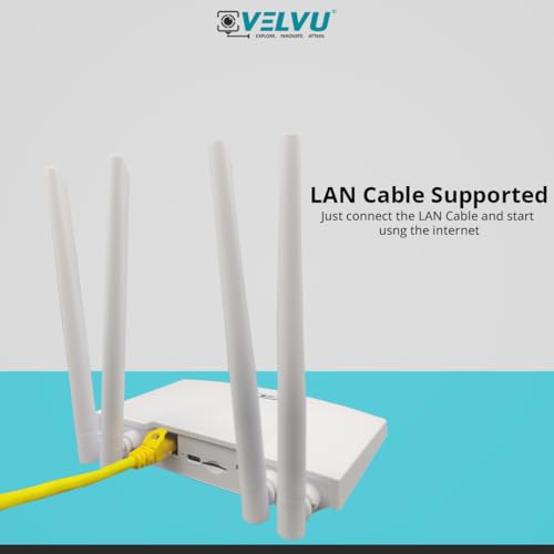 VELVU WRV-750 5G & 4G Mobile Sim Based Wi-Fi Router with Four Antenna | Plug and Play | Support, NVR, DVR, WiFi Camera and All 4G sim WiFi Router - Image 4