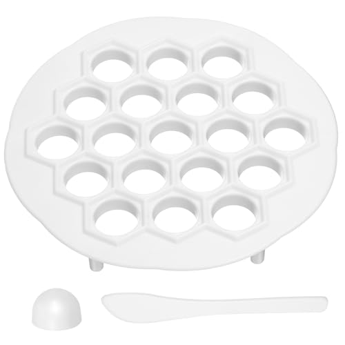 Cabilock 19 Dumpling Maker Mold Efficient Plastic Jiaozi Press for Fast Dumplings Space Saving Kitchen Accessory for Home Cooking White
