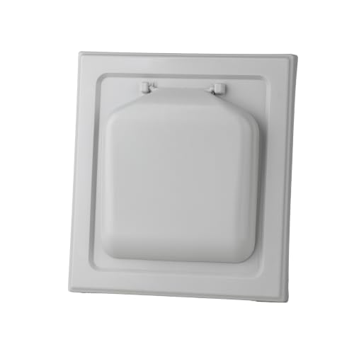 Image of NO-PEST VENT Dual Door Dryer Vent Cover 4 Inch Outdoor, Made in USA, Highest UV-Resistant Plastic, No Lint-Collecting Screen (Light Grey, 4 inch Metal Vent With Collar)
