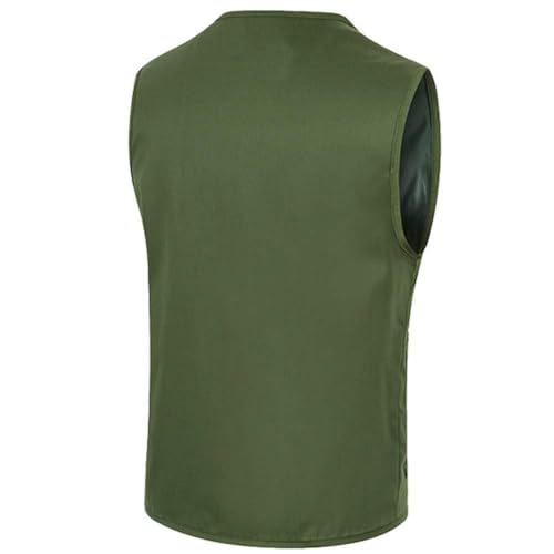 Men's Cargo Vest Full Zipper V Neck Sleeveless Vest Lightweight Outdoor Work Jacket Outerwear with Multiple Pockets2