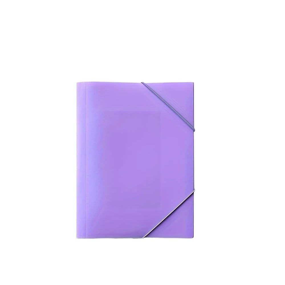 12 raccoglitori A4 per progetti da ufficio, con chiusura elastica, grande capacità, con cordoncino, tasca portadocumenti con coulisse (viola)