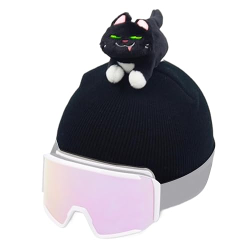 Snowboard Helmet Cover, Washable Cute Cat Ski Helmet Protector, Women's Balaclava Snowboarding Accessories for Boys, Girls, Men, Women, Cycling, Outdoor Sports