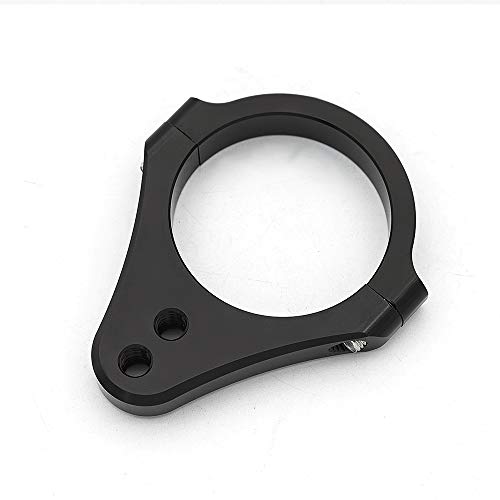 PROCNC 54mm Diameter Aluminum Universal Steering Damper Fork Frame Mounting Clamp Bracket Foot Fixer for Motorcycle Bike Modification (Black)