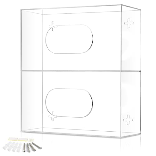 Double Glove Box Holder Wall Mount Glove Dispenser - Disposable Glove Holder Wall Mount Glove...