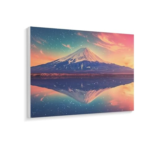 数字油絵 ラッセン 富士山が映る風景 デジタル油絵 数字キットによる絵画 DIY絵 手塗り 美しい日本の風景写真 美しい自然の風景 数字キット塗り絵 壁飾り ホーム オフィス装飾 数字塗り絵 手工芸 初心者 大人 子供 贈り物 60×45cm