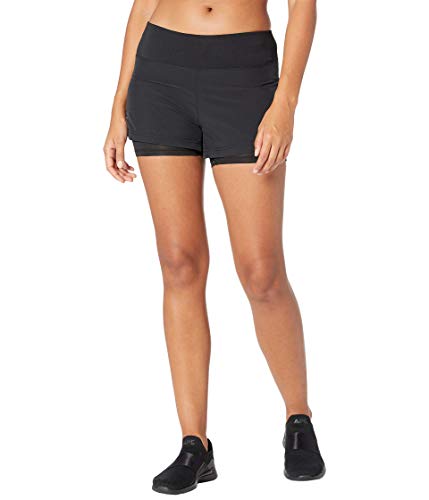 Craft ADV Essence 2in1 Shorts W | Sporthose Damen kurz XL | Black | Stretch-Polyester | Effizienter Feuchtigkeitstransport | Hohe Bewegungsfreiheit | Kurze Sporthose Damen mit 2 Reißverschlusstaschen