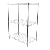 CHIMHOON Estantería de 3 niveles, estantería de metal, estantería de cocina y baño, soporte para microondas, estante de panadería, estante de pie para baño