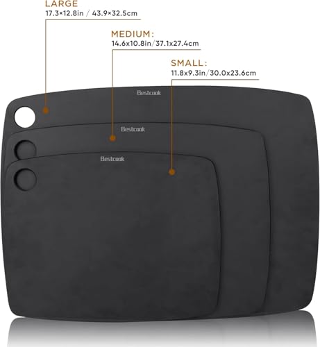 BESTCOOK Wood Fiber Cutting Board, Dishwasher Safe, Black by BESTCOOK - Used condition - Image 3