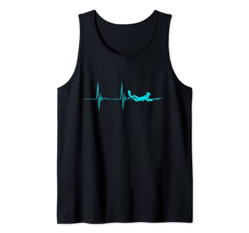 Spearfishing Heartbeat EKG Pulse Dive Spearfisher Hunting Tank Top
