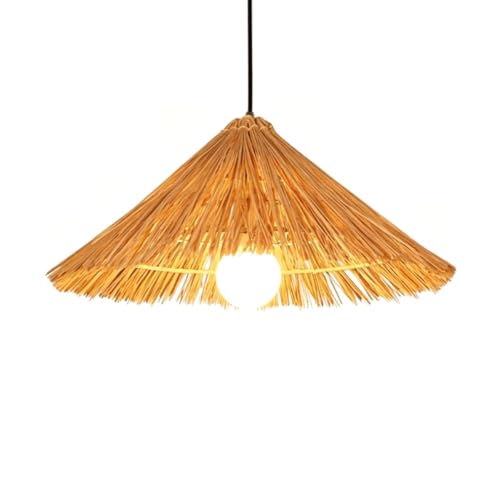 Lampe suspendue rétro tressée en rotin pour entrée et îlot de cuisine