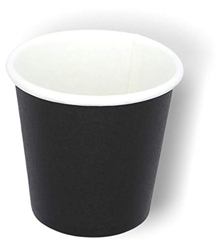 Cocobanana Vasos de Papel 75ml - Contenedores de Bebidas Desechables y Reciclables - Cartón Alimentario Sin Gusto ni Olor - Pequeño para Café Caliente y Frío, Té, Espresso - [Negro], [400]