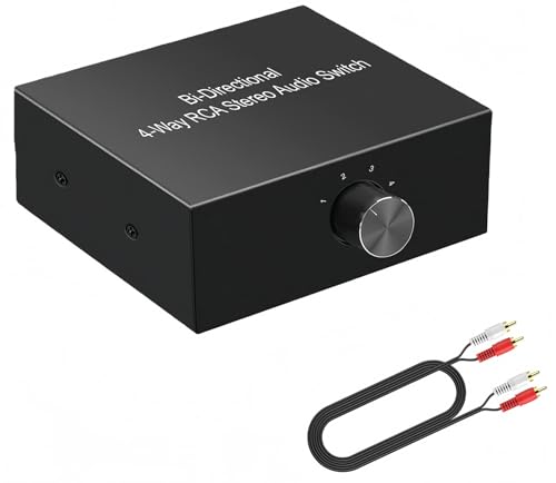 �I�[�f�B�I �Z���N�^�[ �S����1�o�� / 1����4�o�͑o����RCA�X�e���I���� �X�C�b�`���[ �ؑ֊� �X�v���b�^�[ �d���s�v CD�v���[���[�ADVD�X�e���I�X�s�[�J�[�ȂǂɑΉ�