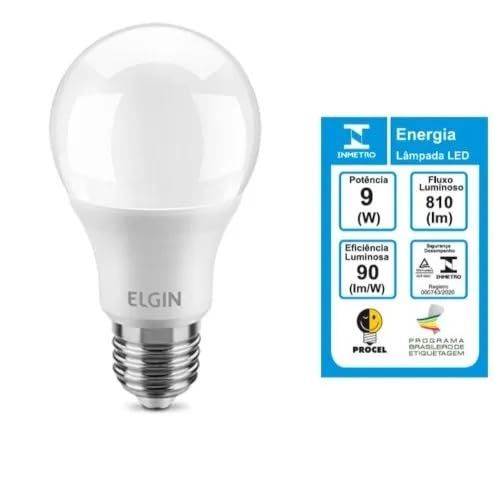 Combo 10 Lâmpadas ELGIN 9w Branco Frio
