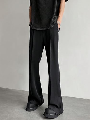 Men's Loose Flare Wide Leg Pants Elastic Drawstring Waist Side Leg Openings Lightweight Breathable Dry Cubic Casual Pants4