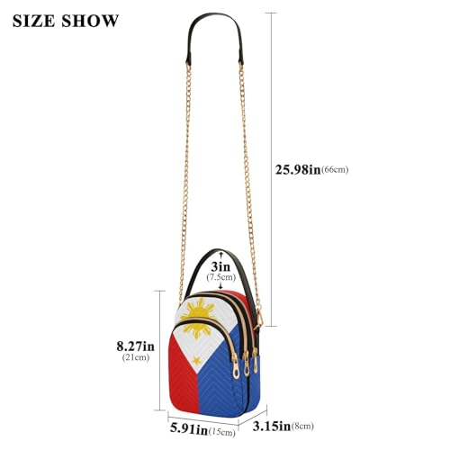 Patriot Cell Phone Purse Philippines Flag Crossbody Handbag Durable Shoulder Bag Sturdy Travel Pouch Compact Chic Bag for Women Everyday Use Country Flag Holiday Birthday Gift3