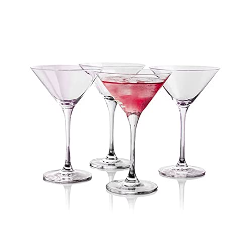 260ml - Set of 4 Martini Cocktail Glasses - Hand Blown Stem Glasses - Perfect for Every Celebration