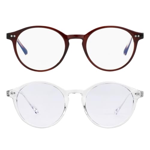 Image of Gleyemor Blue Light Glasses for Men Women, Vintage Round Frame Eyeglasses