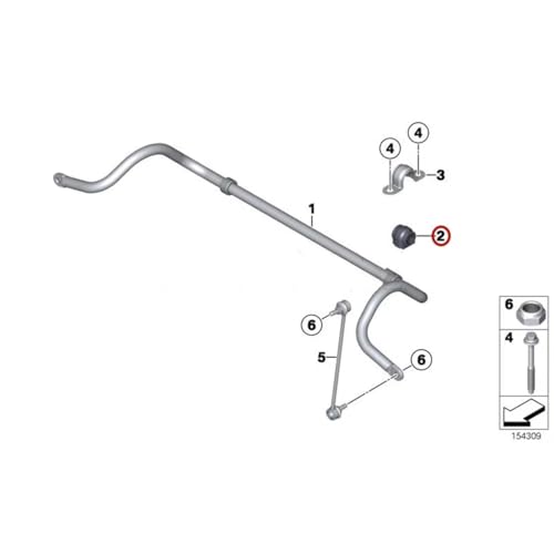 Buje de barra estabilizadora suspension trasera Mini Cooper 2006-2015 4