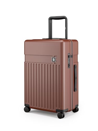 Image of EUME Classic Check-in Large 75 Cm Luggage Trolley Bags for Travel, Cambridge Brown | Polycarbonate (PC) 8 Hinomoto Wheels Suitcase | Trolley Bag Large Size