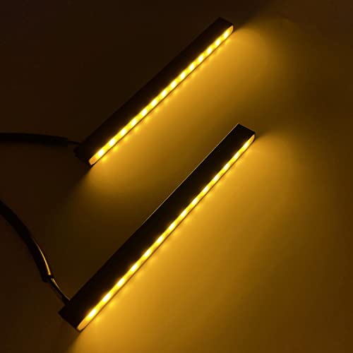 12 Volt Led Lights Bar Universal Car Accessories Led Strip Lights,Red Amber Yellow Dual Color Sequential Dynamic Flashing Signal Lights,Fog Lights,Tail Light Stop Light Aluminum Shell #TOP3