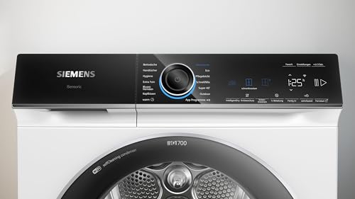 Siemens WQ46B2D41 iQ700, Wärmepumpentrockner 9 kg, Extrem Leise, varioSpeed, Halbe Beladung, Knitterschutz, autoDry, über Home Connect mit Waschmaschine verbinden, Selbstreinigung, Weiß