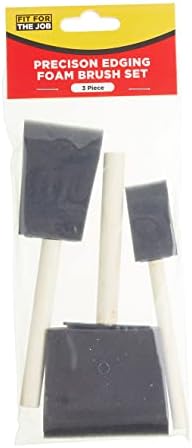 Fit For The Job 3 piece Foam Brush Set for Arts and Crafts Applying Glues, Varnishes and Enamels and Applying Paint, Woodstains and Decking Stains, 1", 2", 3" Foam Jenny Brush