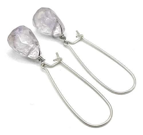 Boucles d'oreilles améthyste argent 925 anti-ternissement et chic - 6