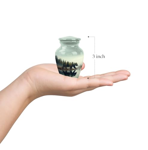 Image of Bear Urn - Small Urn for Ashes - Memorial for Men - Pack of 4 (3 inch)