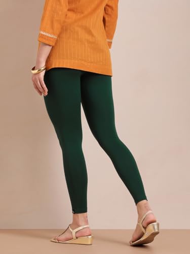 Image of TWIN BIRDS Super Stretchable Cotton Elasthane Fabric Ankle Length Leggings for Women